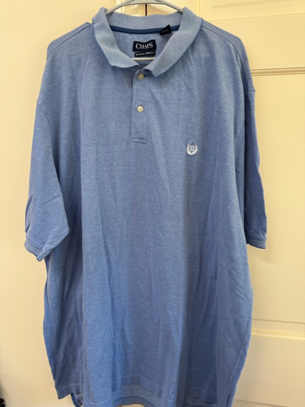 Chaps Men's Sky Blue Polo with Subtle Crest